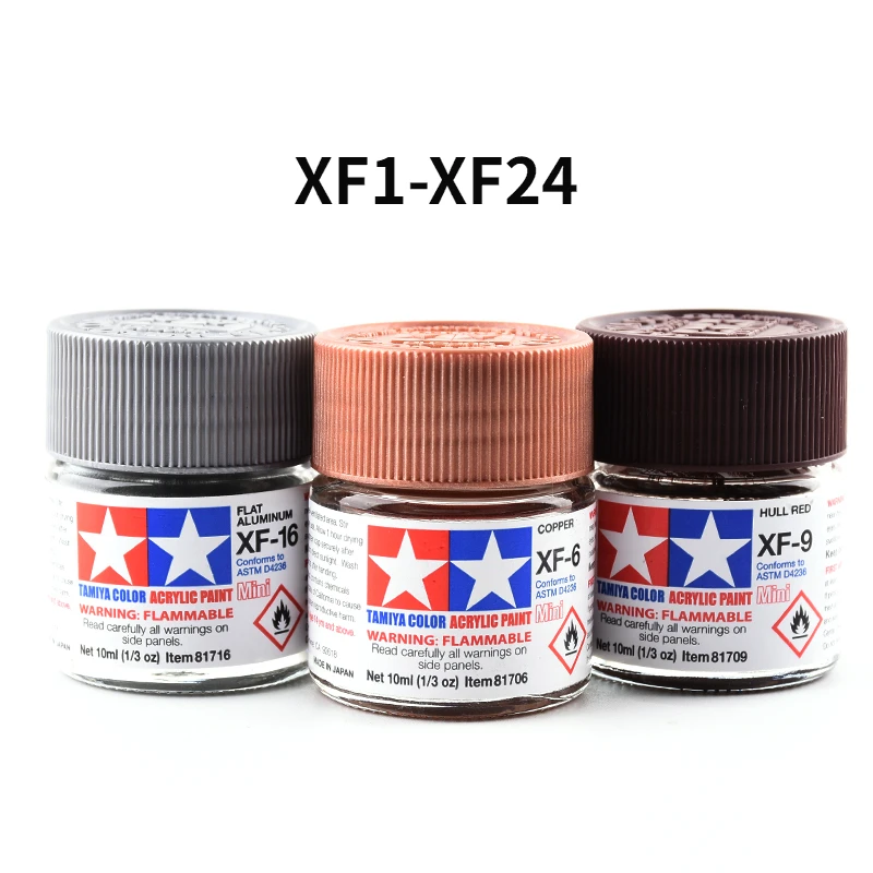 Tamiya-Modelo de tinta acrílica à base de água, tinta colorida, tinta fosca, XF1-XF24, série 11, 10ml