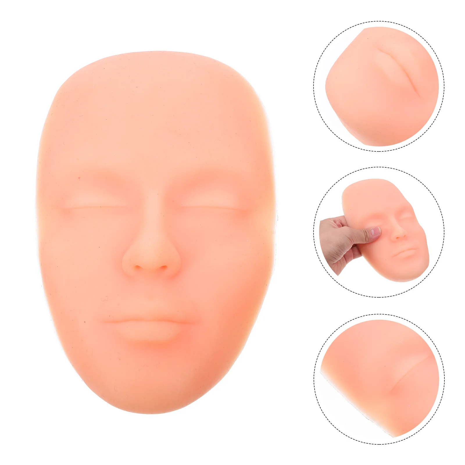 

Silicone Face Practice Tool Realistic Asian Skin Tone For Eyebrow Eyeliner Lip Makeup Training Detachable Mannequin Head Tattoo