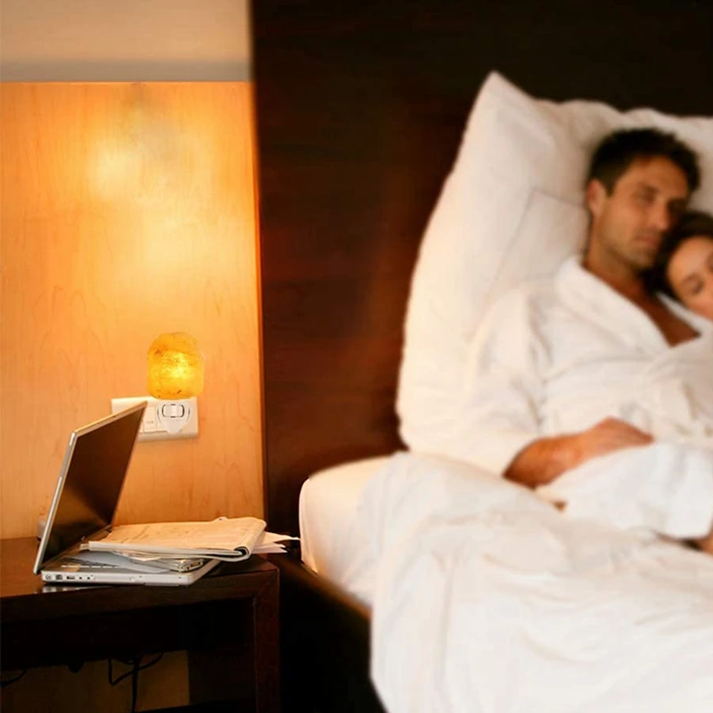 ABNO-Himalayansalt Lamp Night Light-Hand-Made, Rotatable Plug, Himalayancrystal Salt Lamp Atmosphere Light US Plug