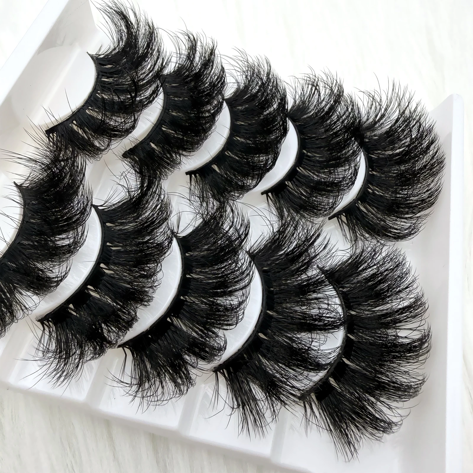 5 Paar künstliche Nerz-Wimpern, dramatisches Volumen, dicke Wimpernverlängerung, flauschige natürliche falsche Wimpern für Bühne, Cosplay, Party, Make-up