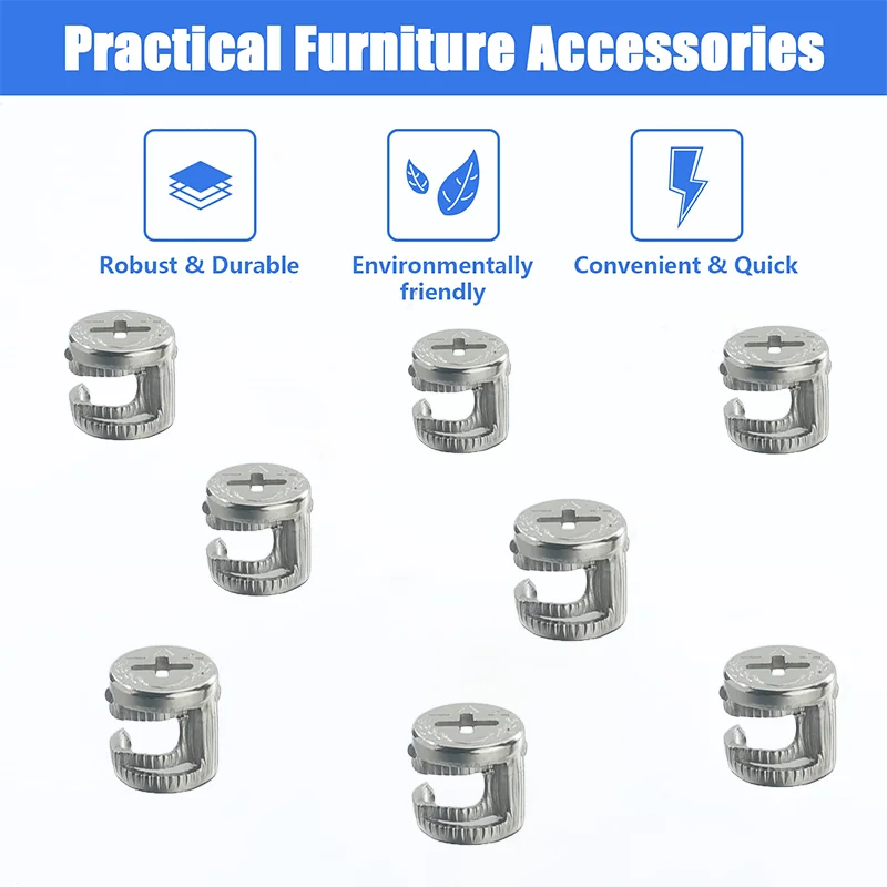 Cam fechaduras porca e parafuso acessórios de conexão 20 pces 3-em-1 excêntrico roda reparação porcas parafuso para móveis gaveta cômoda armário