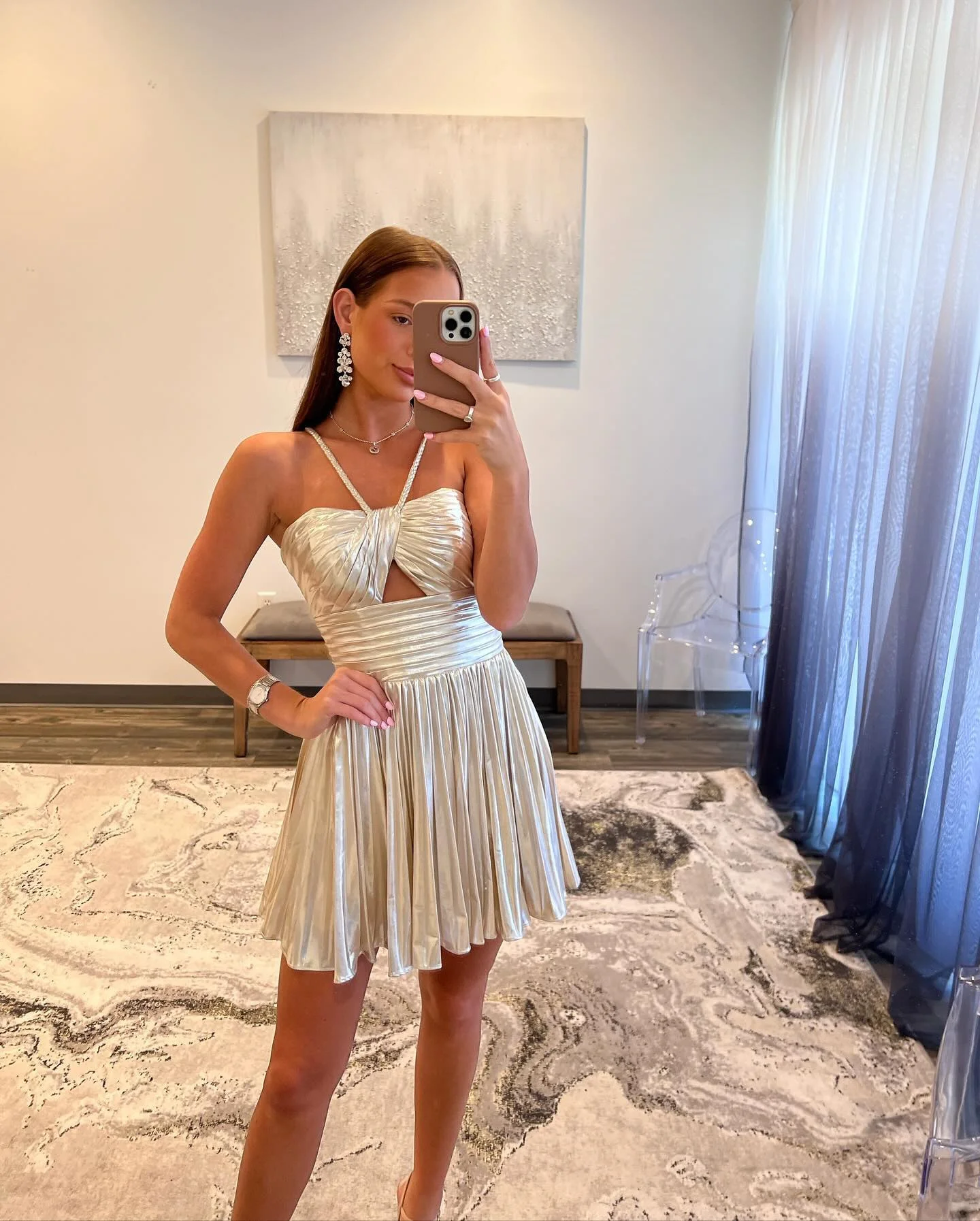 Mode klassische Damen sexy kurze träger lose rücken freie Party Abendkleid plissiert offizielle Heimkehr Ballkleid neu 2024