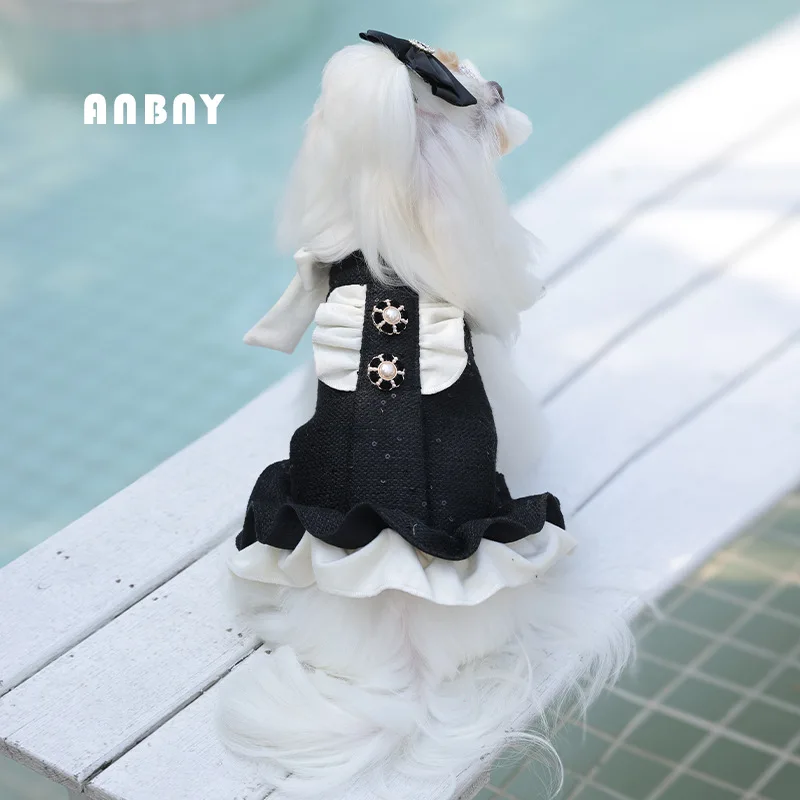 Small Wings Pet Clothes Grace Girl Dog Dress Maltese Pomeranian Sweetheart Poodle Dresses for Small Dogs Party Pet Costume