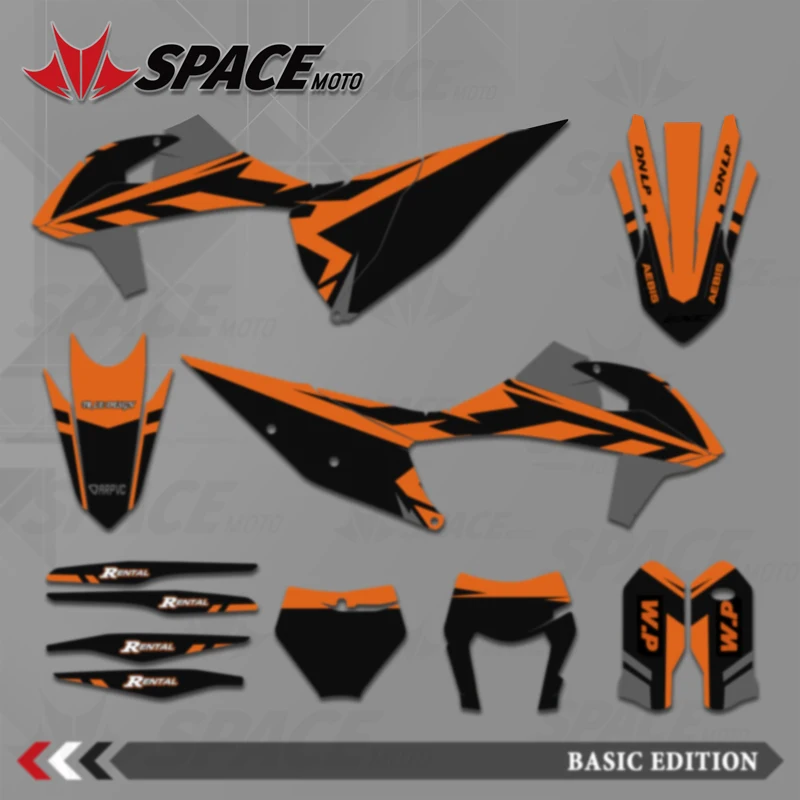 ملصقات شارات رسومات الفريق المخصصة من SPACE MOTO لـ 125 250 350 450 500 SX SXF XC XCF 2007-2025 EXC EXCF XCW Honda 2008-2026