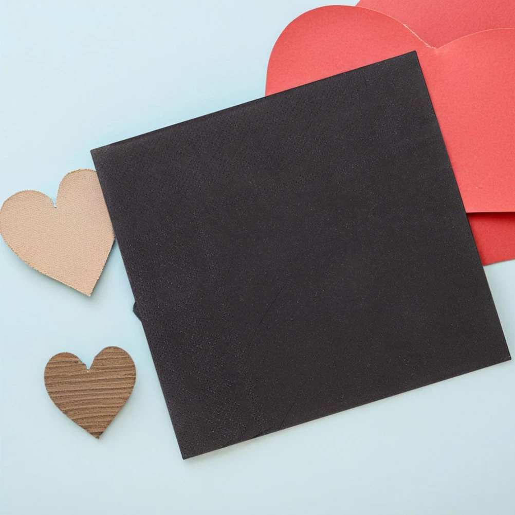 

25pcs Black Lunch 15.74 Inches Disposable Paper For Birthday Wedding Party Events Square Table Holiday Printed Dinner Napkins