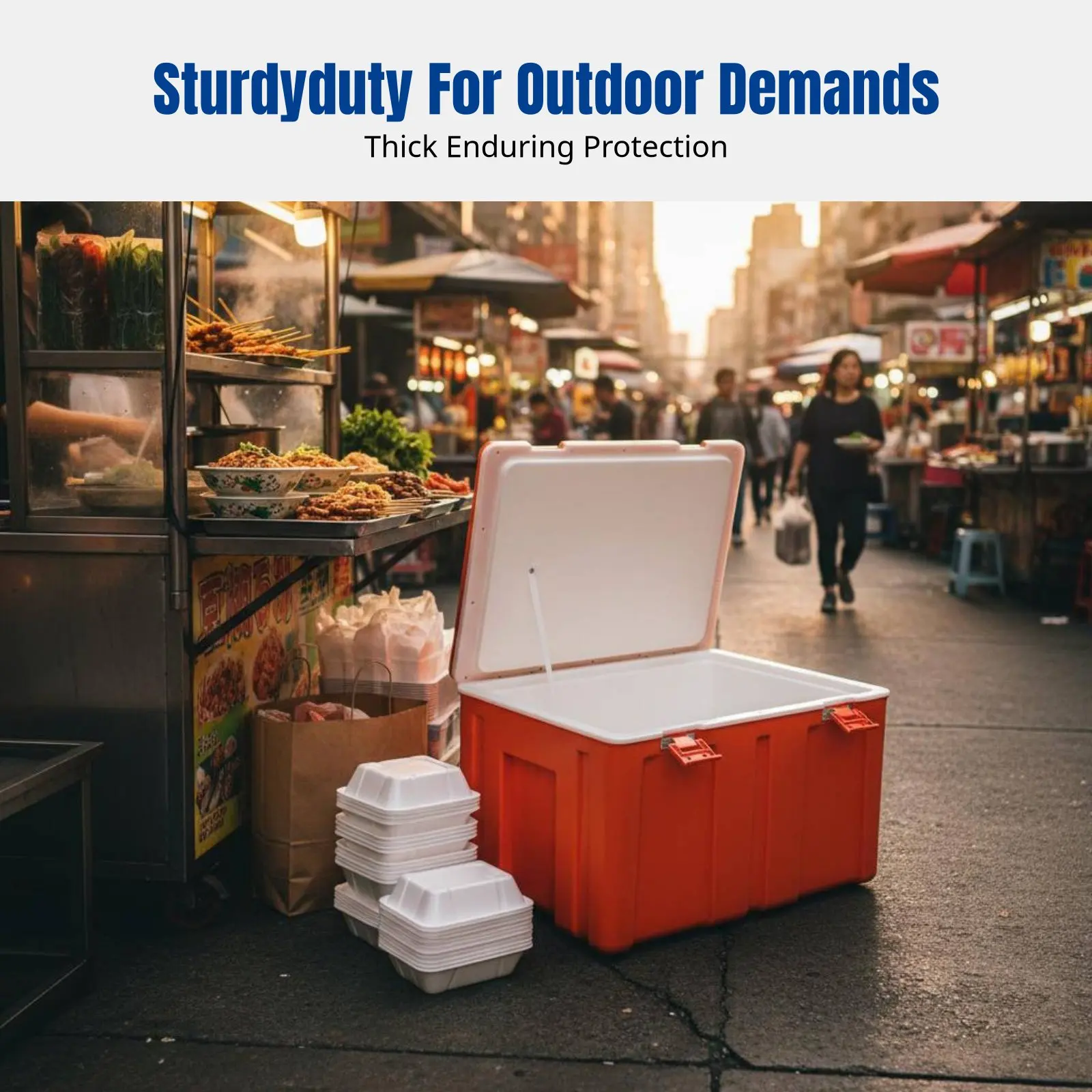 

Food Delivery Box, Insulated Commercial Catering Container, Outdoor Large Cold Storage for Meals