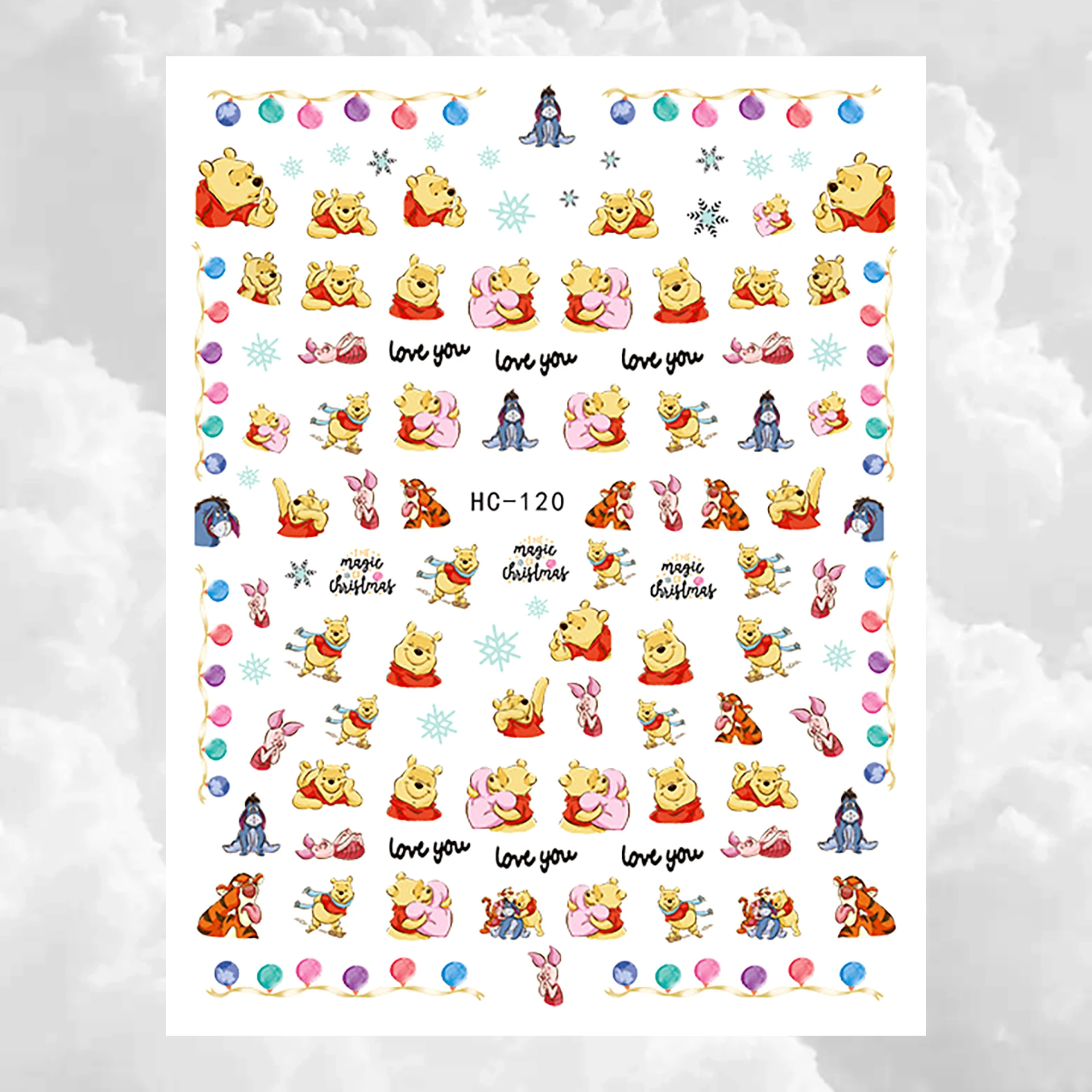 Disney Cartoon 3D Adhesive Nail Stickers Nail Art Supplies Mickey Mouse Stitch Mermaid Nail Decal Stickers Nail Decoration