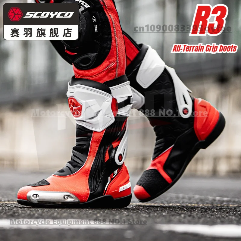 

SCOYCO Motorcycle Boots For Men Women Off-Road Highway Riding Durable Anti-Slip Sole Ankle Support All-Terrain Grip boots