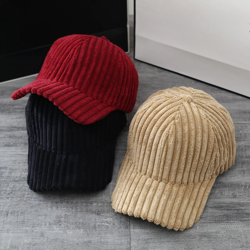 Corduroy Baseball Cap Women Warm Hat Outdoor Sports Travel Ajustable Caps Men   Snapback Hat Winter Hats Girls