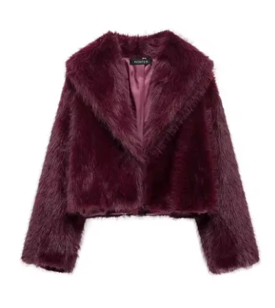 Faux Fur Coats Women Solid Lapel Short Coat Jackets Loose Elegant Cardigan Outerwear Party Thick Warm Y2k Jacket Autumn Winter