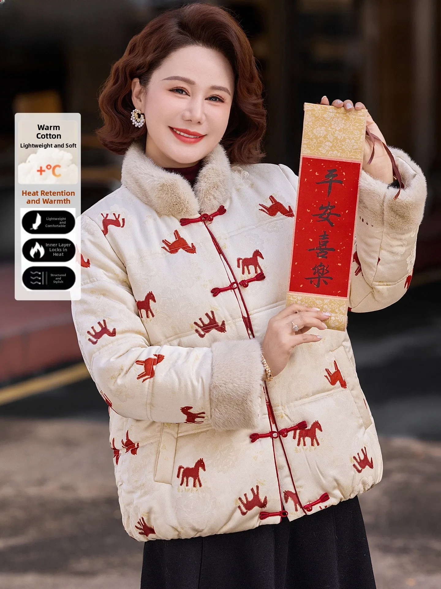 

New Chinese Sle Winter Jaet Quilted Cotton Coat for Middle-Aged And ly People Luy Year Design Autumn Winter ...