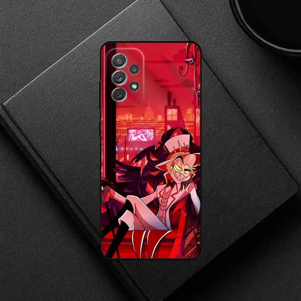 HazbinS h-hotels Alastors funda de teléfono para Samsung S25, S24, S21, S22, S23, S30, Ultra, S20, Plus, funda negra de silicona suave