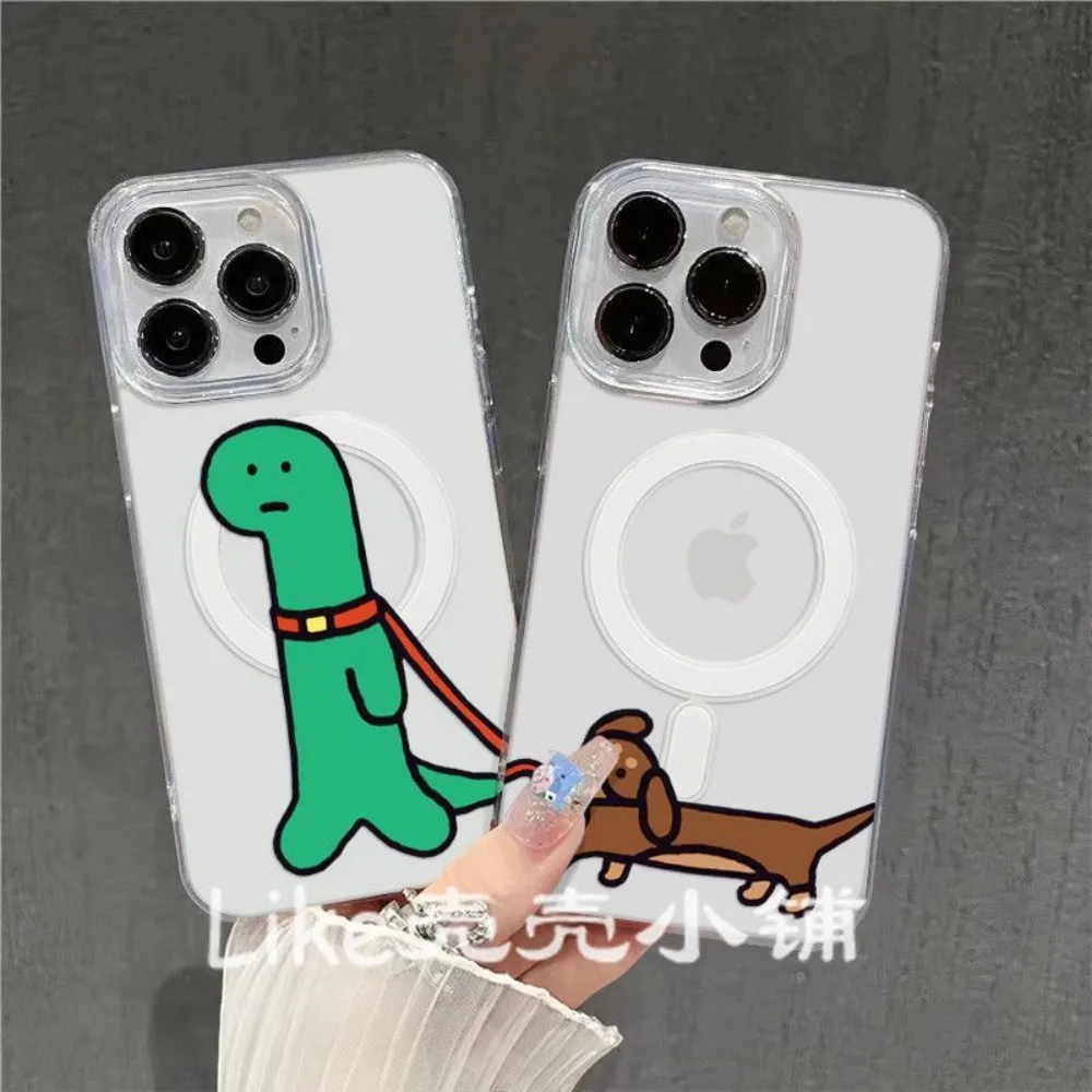 HOT Magnetic Phone Case for Samsung Galaxy S26 S25 S24 S23 S22 S21 S20 FE Edge Plus Ultra 5G TPU Cover Cute DinosaurS JogumanS