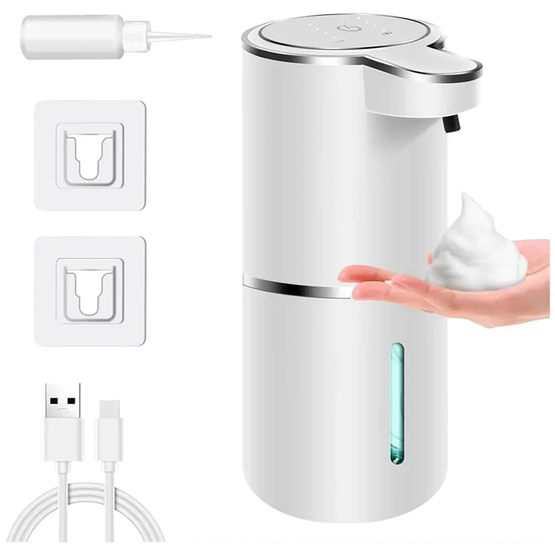 

【OFF SHELF】Automatic Foaming Soap Dispenser Bathroom Smart Washing Machine Hand With USB Rechargeable White High Quality ABS Mat
