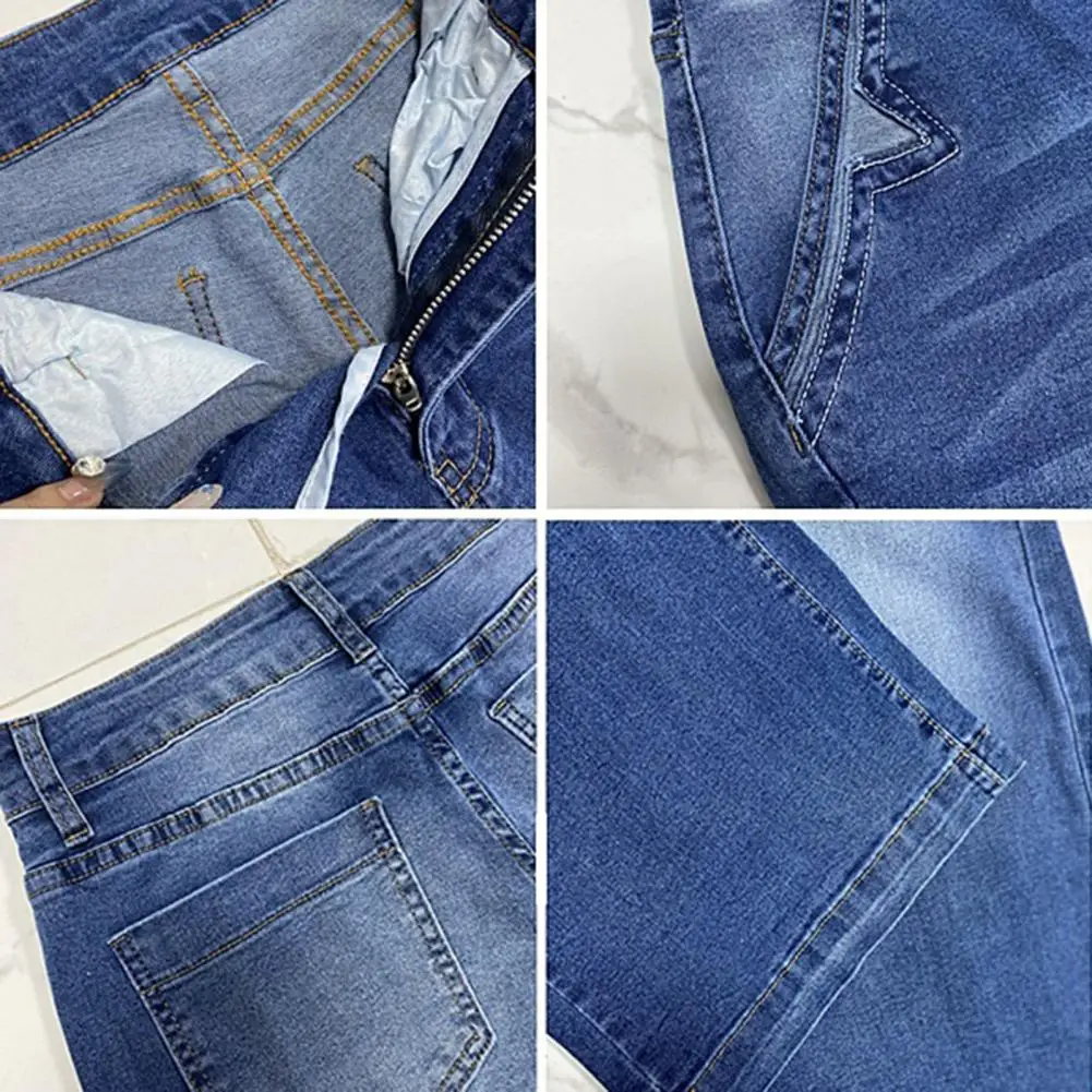 جينز نسائي عالي الخصر واسع الأرجل موديلات أساسية جديدة بنطلون مستقيم