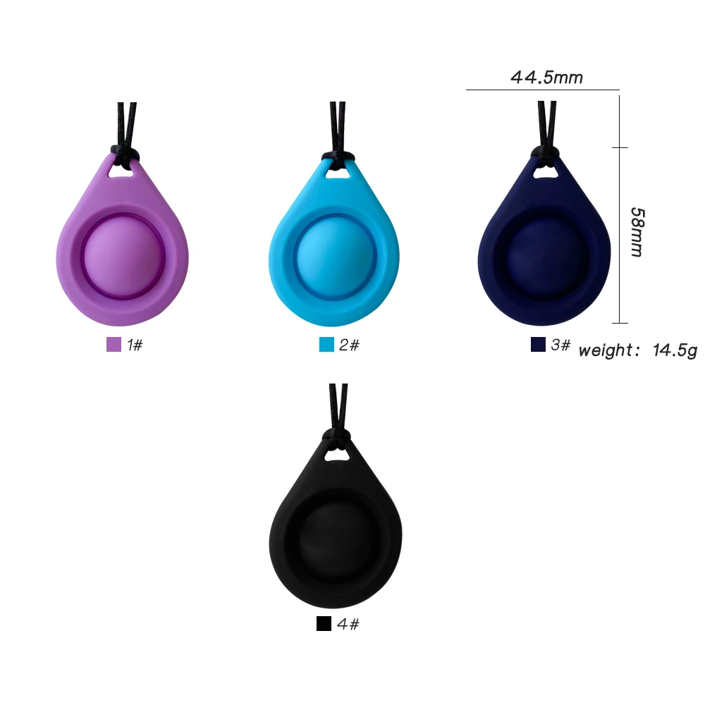 1 pçs gem silicone mordedores cristal mastigar colar sensorial pandent brinquedo de mascar para crianças meninos meninas autismo