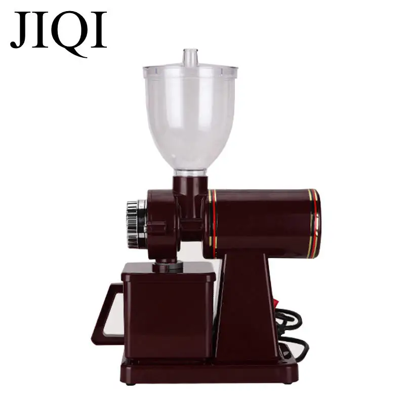 JIQI 110V/220V Automatic electric coffee grinder machine coffee Burr Mill  Storage Capacity (250g)  coffee mill