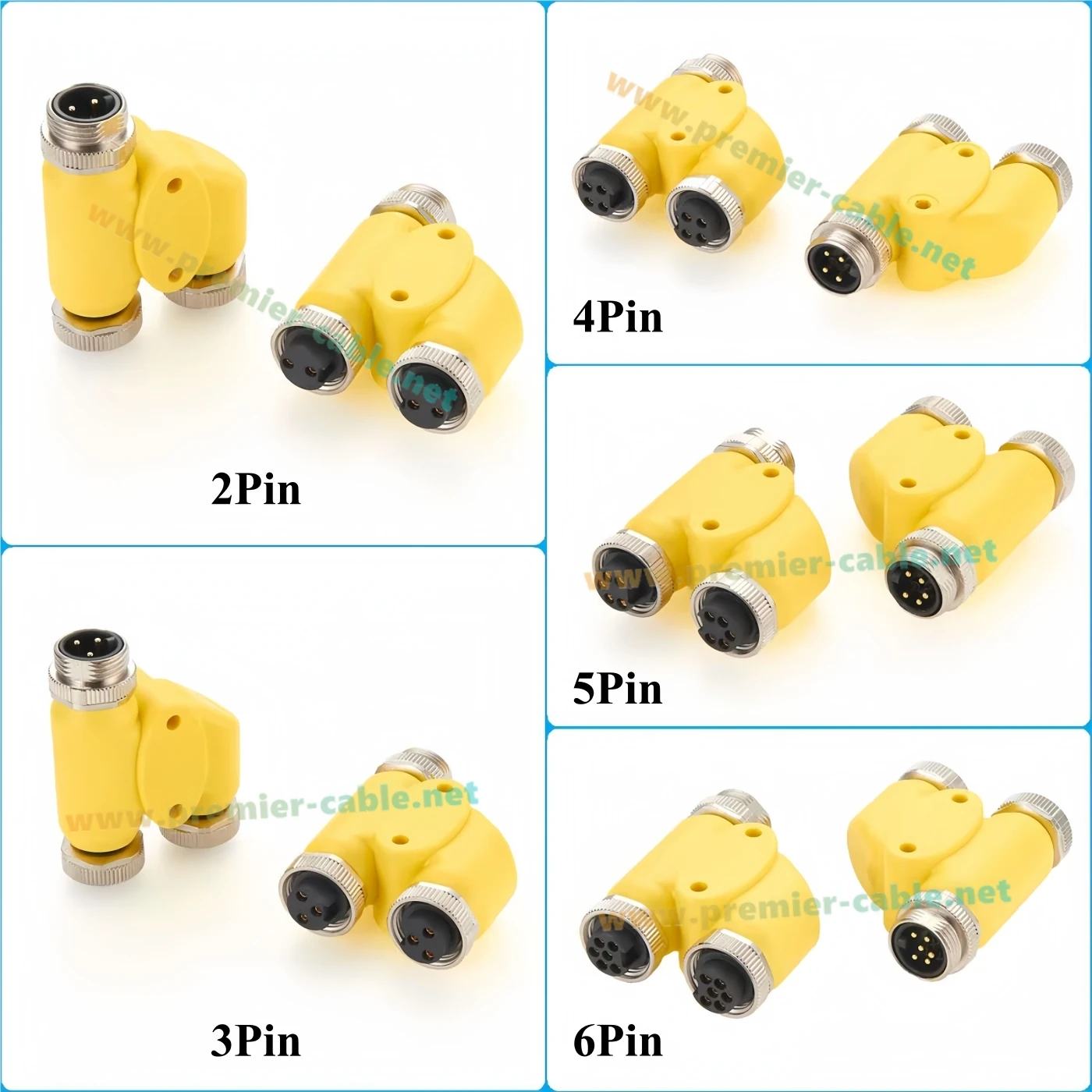 IP67 Mini Verandering 7/8 "6 Polen Y Distributeur Kofferbak Mini-snelle Man-vrouw Power H Splitter industriële Sensor Connector