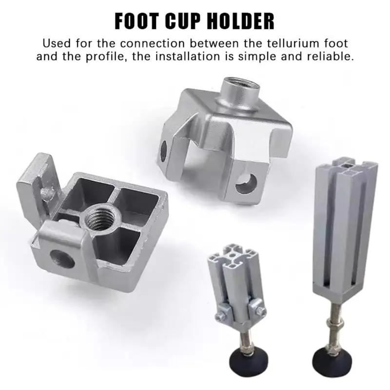 Rust Proof Caster Foot Wheel Fixing Block Heavy Duty Connect Mount for M8 M10 M12 3030 4040 4545 Profile Machine Base