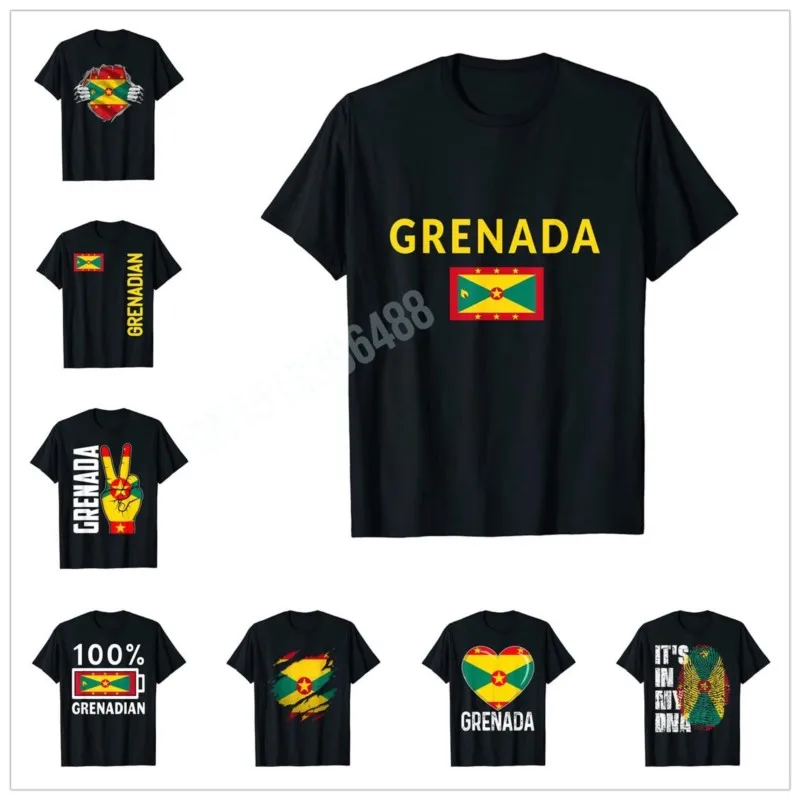 

More Design Grenadian Flag And Grenada Roots T-Shirt For Men Women T Shirt Hip Hop Tops Cotton Tees