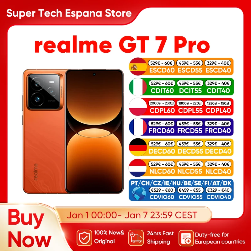 Version Globale realme GT 7 Pro Smartphone 5G Snapdragon 8 Elite AI Ultra-clear Snap Camera RealWorld Eco� Display 6500mAh Battery 120W Charge NFC AI Smartphone