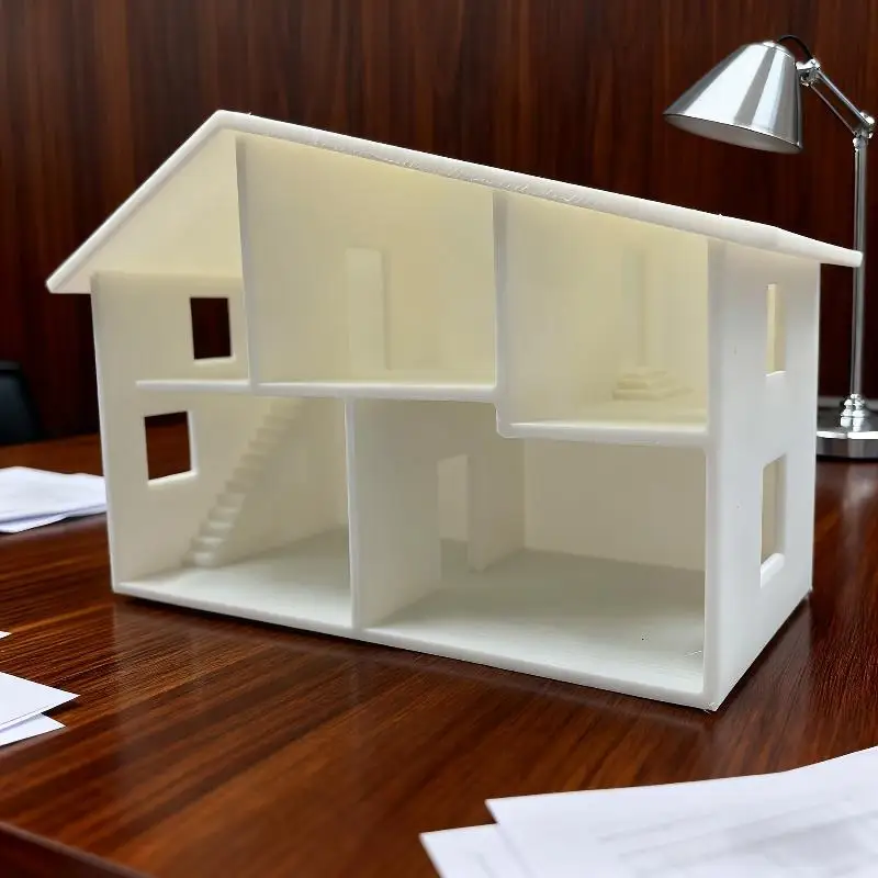 Unfinished White Miniature Dollhouse Model Multiple Rooms Smooth Surface For DIY Craft Kids Play Plastic Waterproof