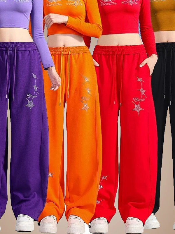 yang-li-women's-square-dance-pants-autumn-winter-new-style-wide-leg-cotton-fitness-straight-cut-pants-glittering-design