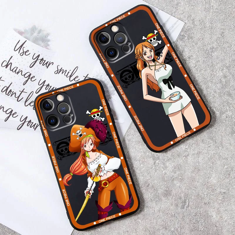 One Piece Anime Luffy Cool For iPhone 15 14 13 12 11 XS XR X 8 7 SE Pro Max Plus Mini Black Back Phone Case