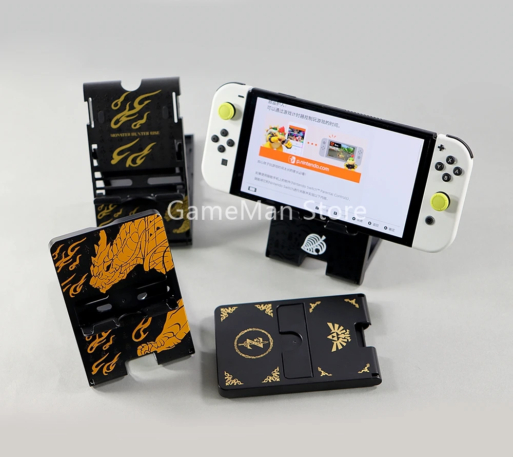 Support d'invite pliable réglable avec motif pour Nintendo Switch, support de châssis de console de jeu OLED, support de base pour Switch Lite