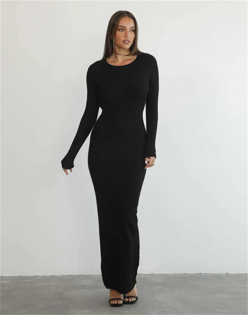 Penutup Bikini Lengan Panjang untuk Wanita Gaun Pantai Bodycon Perban Pakaian Renang Rajutan Tunik Gaun Maxi Musim Panas Pakaian Pantai