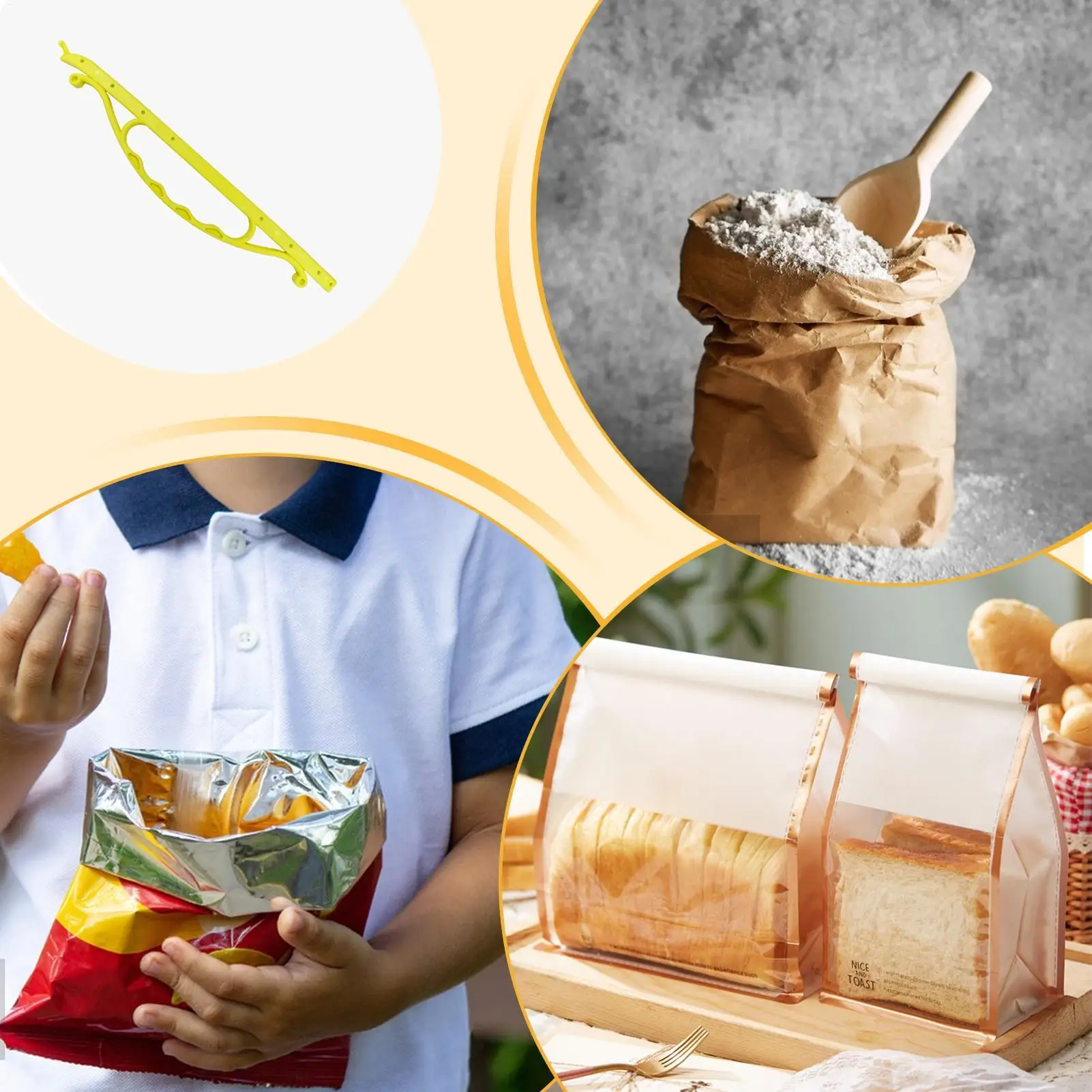 Bag Sealing Clip Reusable Kids Snacks Seal Clips Fresh-Preserving Air Tight Seal Grip household Kitchen snack sealing clips