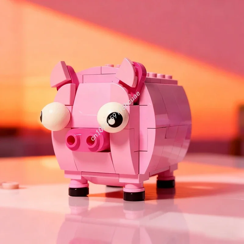 

72pcs MOC Piggy Model Building blocks Construction Assemble creative idea toys Education Brick Kids Christmas gift Birthday