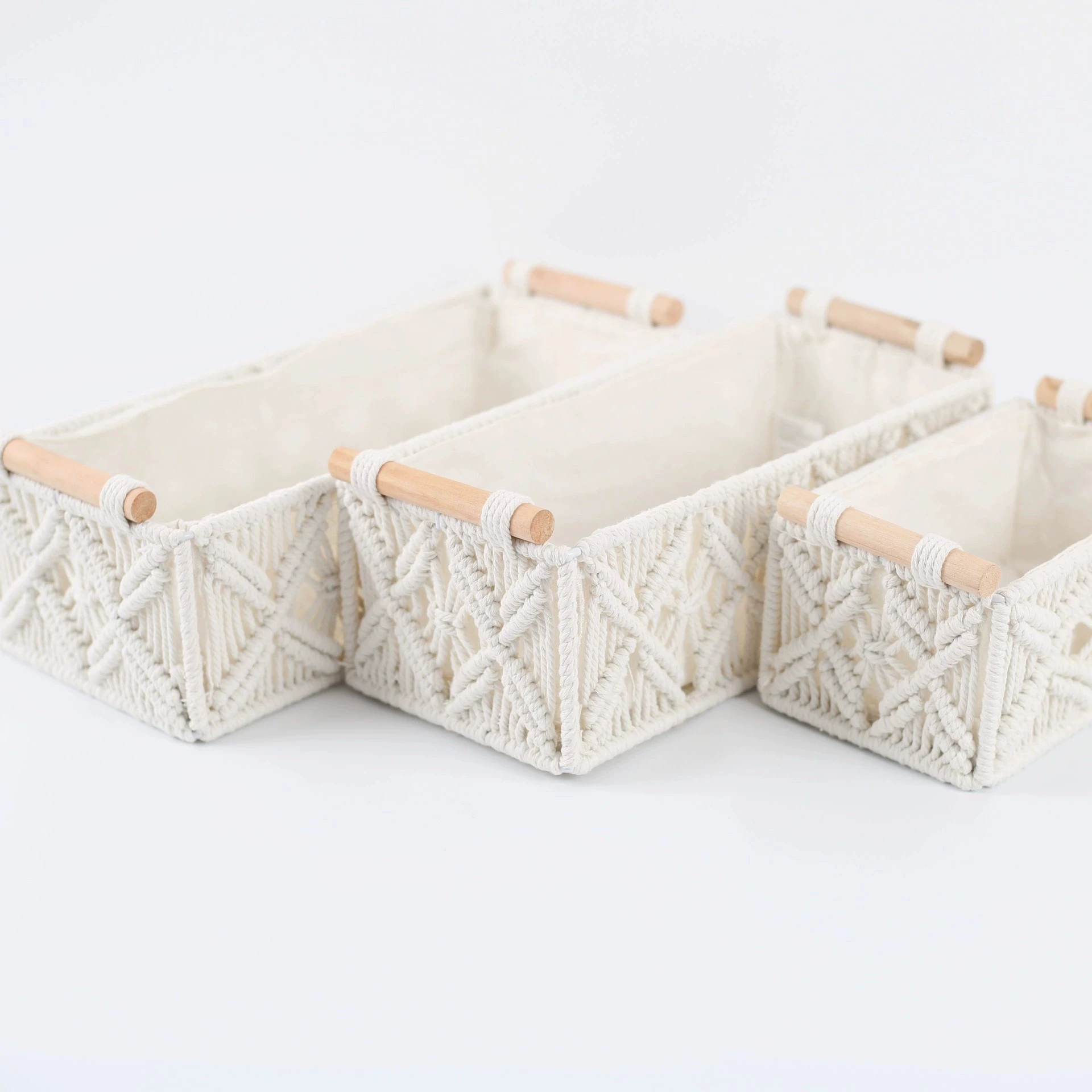 1 قطعة سلة التخزين مكرميه بوهو ديكور سلال لتنظيم كونترتوب ورق التواليت سلة الرف مع مقبض للحمام Bedr #3