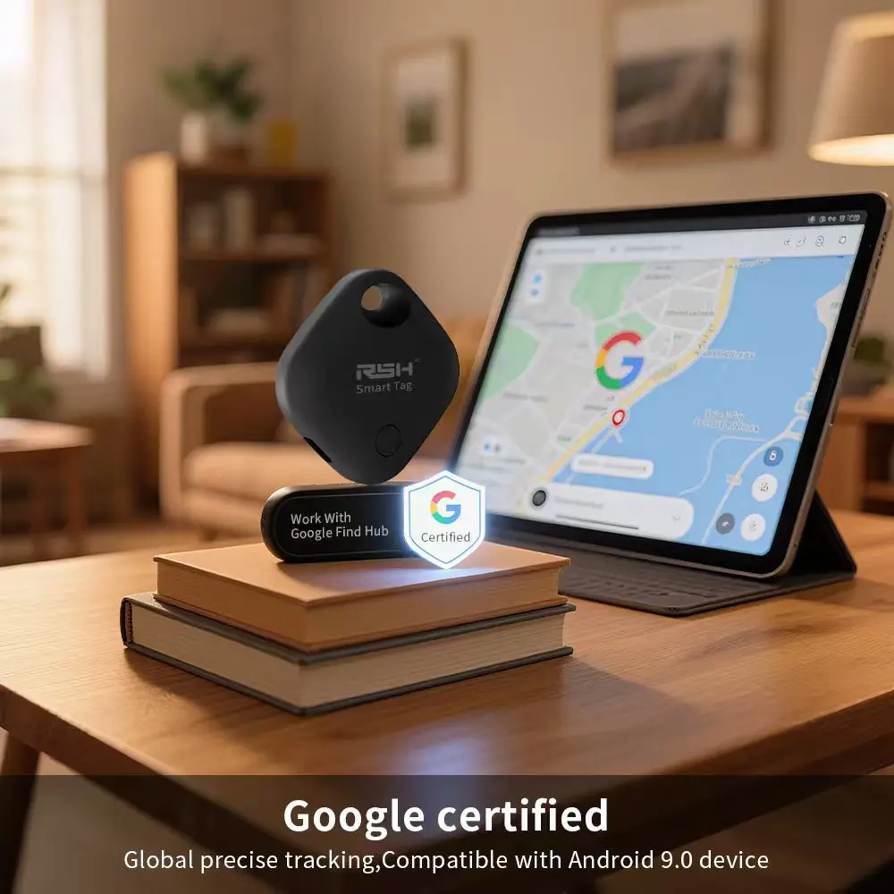 جهاز تتبع العناصر المنزلية القابل لإعادة الشحن بنظام تحديد المواقع العالمي، علامة Android الذكية عبر تطبيق Google's Find Hub Play Sound Finder