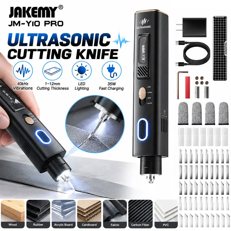 Jakemy JM-Y10 PRO Ultrasonic Cutter and Polisher Overheat Protection Electric Tool for PCB Model Making Carving Grinding DIY