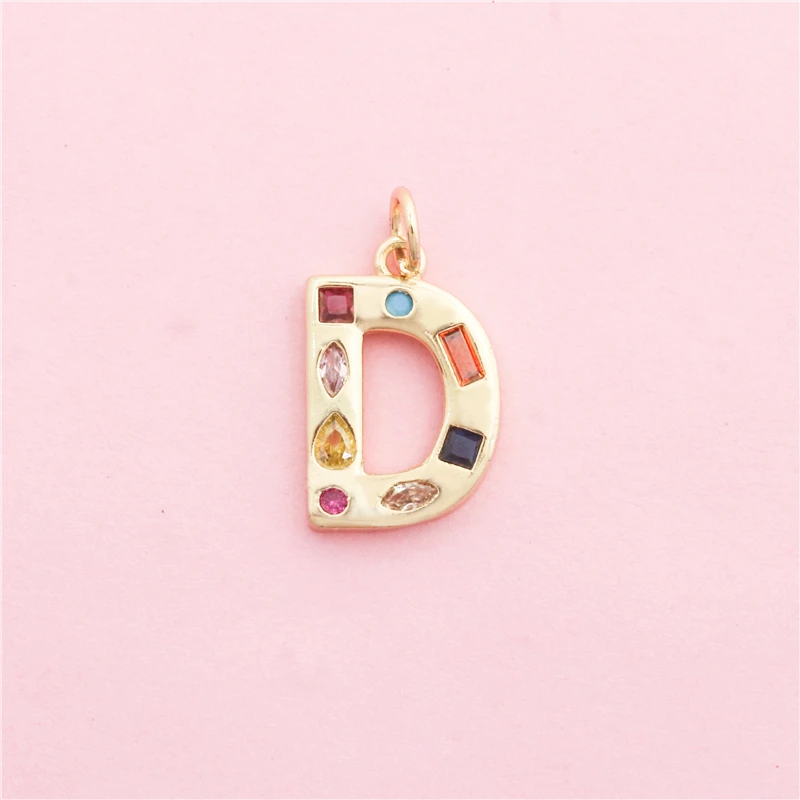 10 قطع النحاس مطعمة الزركون 26 حرف سحر الاكسسوارات لصنع المجوهرات عقد دي اي واي سوار المعلقات