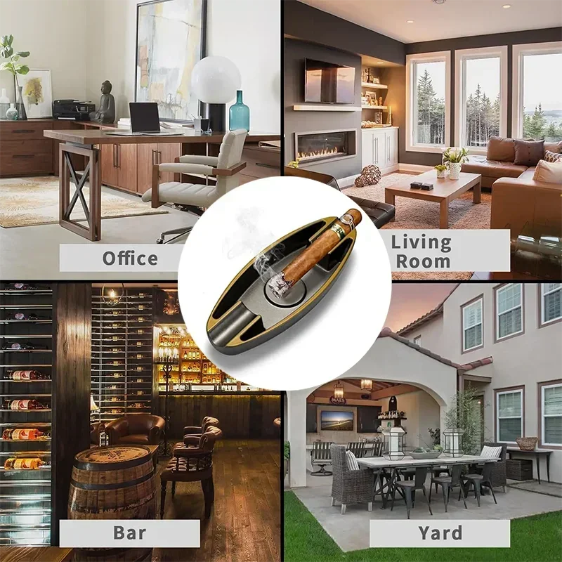 منفضة سجائر السيجار على شكل قارب الموسمية خفيفة الوزن ومحمولة منفضة سجائر فاخرة وجوية مزدوجة للمنزل والمكتب في الهواء الطلق #5