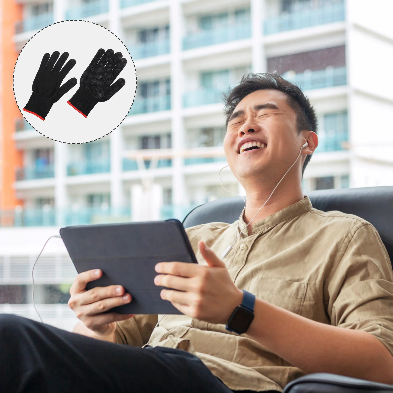 

2 пары перчаток для сенсорных пальцев, анти-пот, эластичные зимние теплые игровые перчатки с сенсорным экраном, мобильный игровой контроллер, противоскользящие, защита от пота