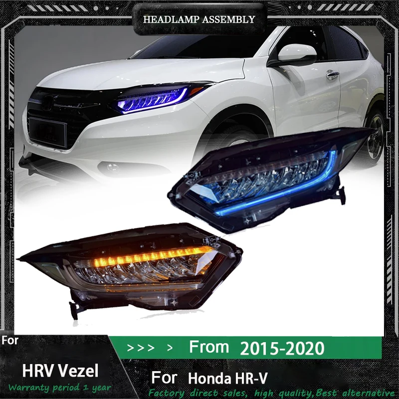 

Для Honda HR-V HRV Vezel 2015-2020 внешние аксессуары для автомобиля, фара дневного света, сигнальная лампа, фара в сборе