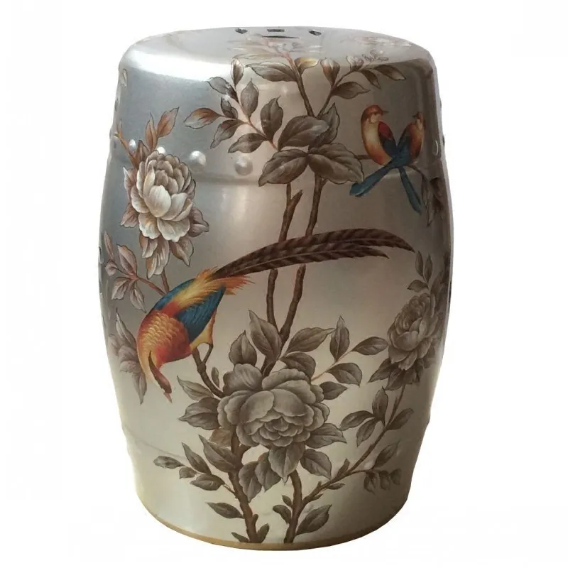 

Chinese ceramic drum stool pier porcelain stool round stool ceramic stool dressing stool