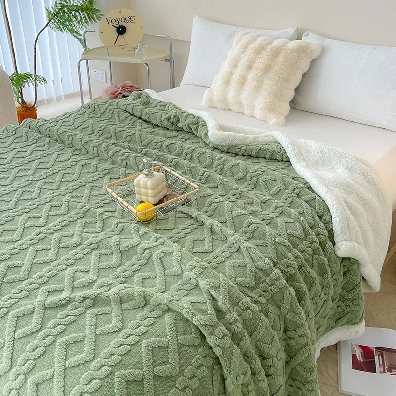 Double Thickened Throw Blanket Pile Tapestry Winter Warm Bed Cover Sofa Blanket Multifuntional Blanket Super Soft Cozy Blankets