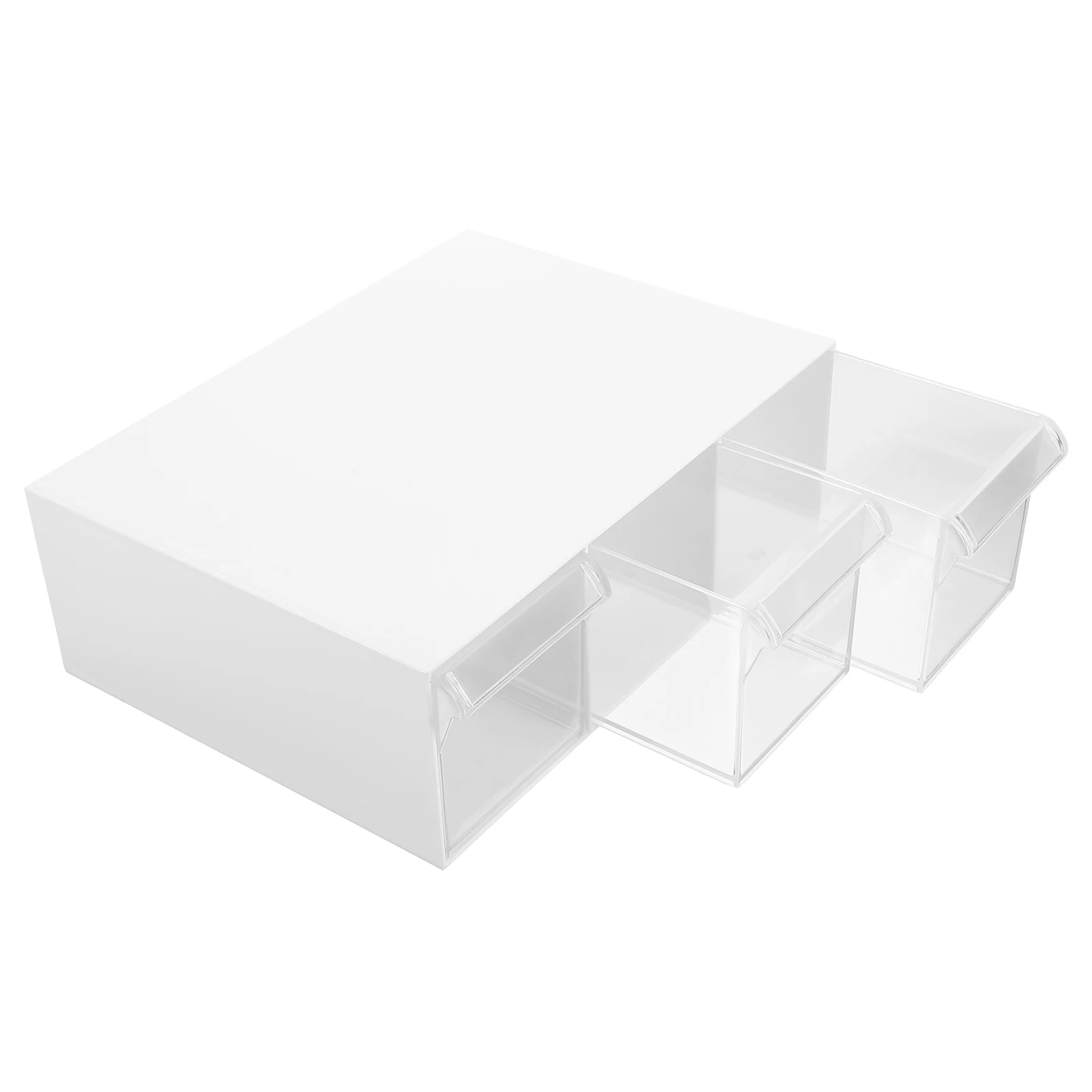 

1 Set Desktop Container Drawer Box Abs Acrylic Multi-Compartment Sturdy Lightweight Space-Saving Office Stationery Organizer