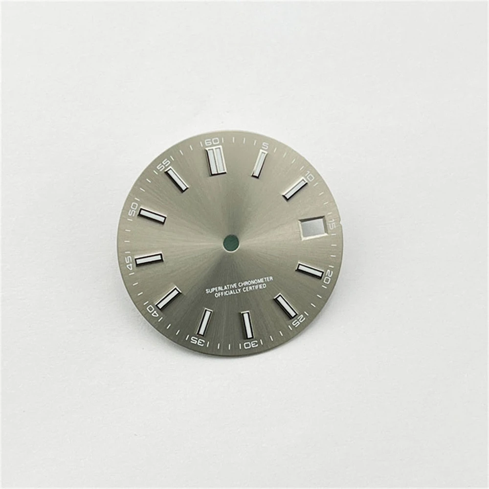 28.5mm Modifying Datejust Dial with Window, Bar Time Marker BGW9 Luminous Dial Sub Mechanical Watch Parts for NH35A/4R35 Movt