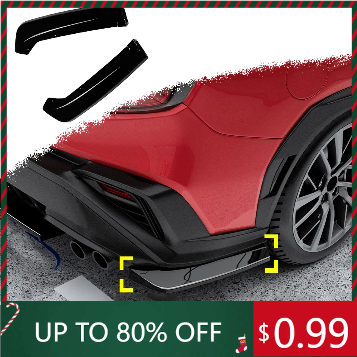 

Для Subaru WRX STI VB 2022 2023 2024 2025 наклейка-сплиттер заднего бампера угловая внешняя модификация автомобиля аксессуары наклейки для интерьера