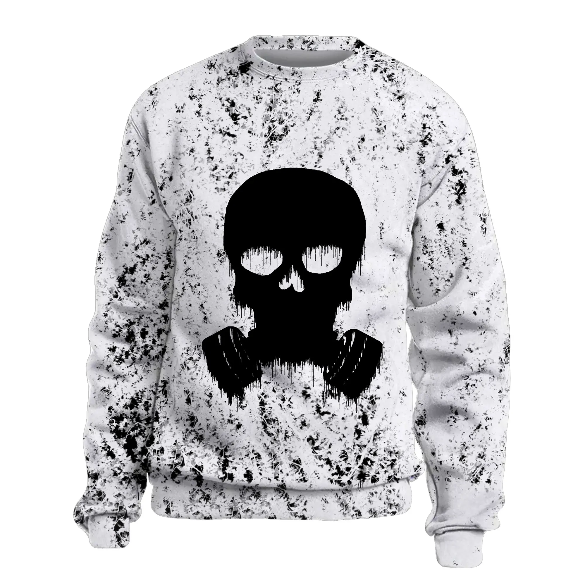 Europe and America Pullover Pattern Men's Winter Sweater Gas Mask Oversize Sweatshirt Shipping Fleece Korean Fashion Anime Kpop