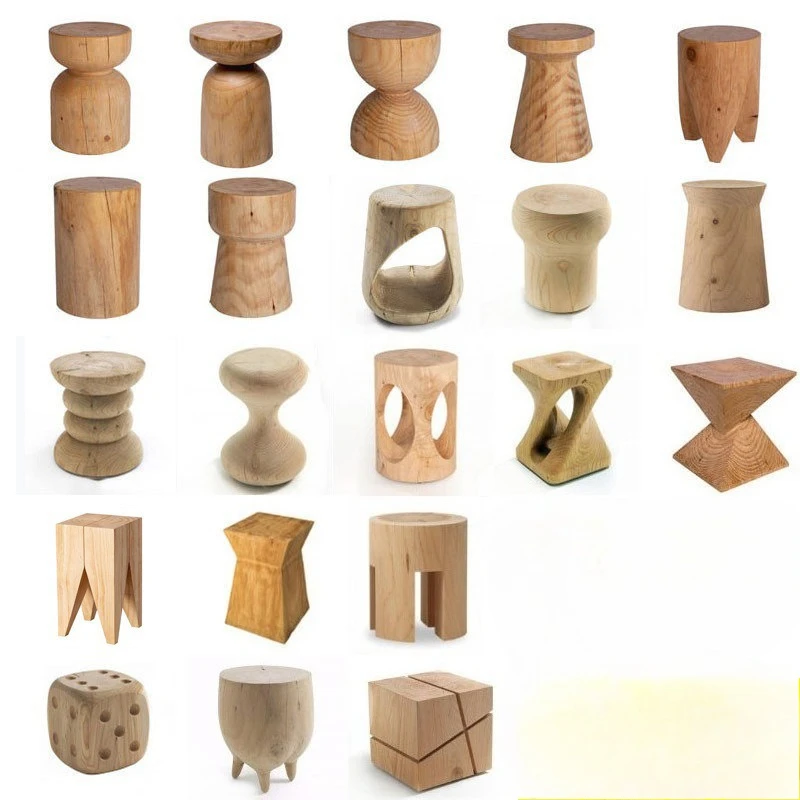 

Quiefeng wooden pier solid wood stump stool log stump stool store ornament hotel homestay decoration wooden pier