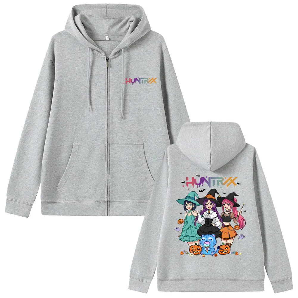 Kpop شيطان الصيادين رومي ميرا زوي ديربي النمر قلنسوة بسحاب الرجال النساء عيد الميلاد هالوين زمم هوديس الذكور سترة عادية معطف