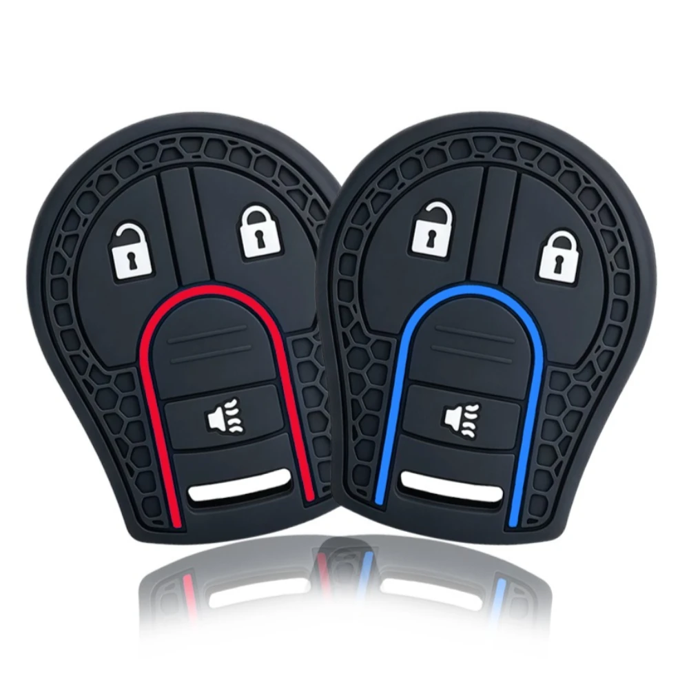Keychain 3 Buttons Silicone Key Case Cover For Nissan March Tiida Altima Armada Cube Juke Maxima Pathfinder Rogue Sentra Versa