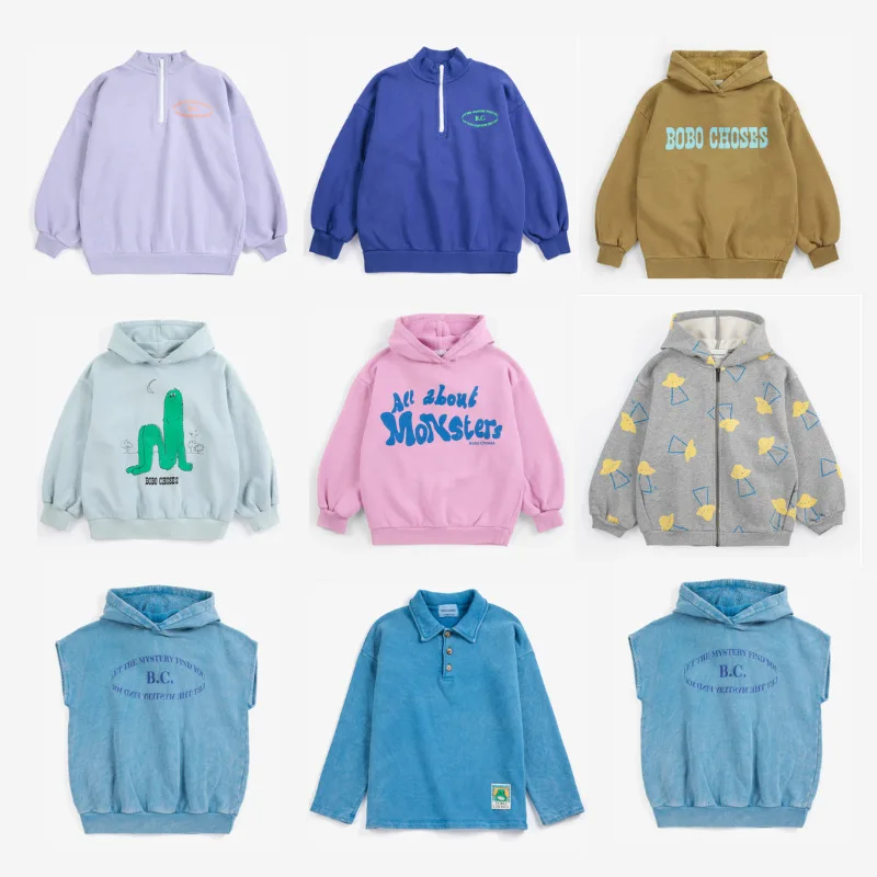 2026 Autumn Winter Kids Printed Hooded Sweatshirt Boys Girls Casual Long Sleeve Pullover Hoodie New Arrival