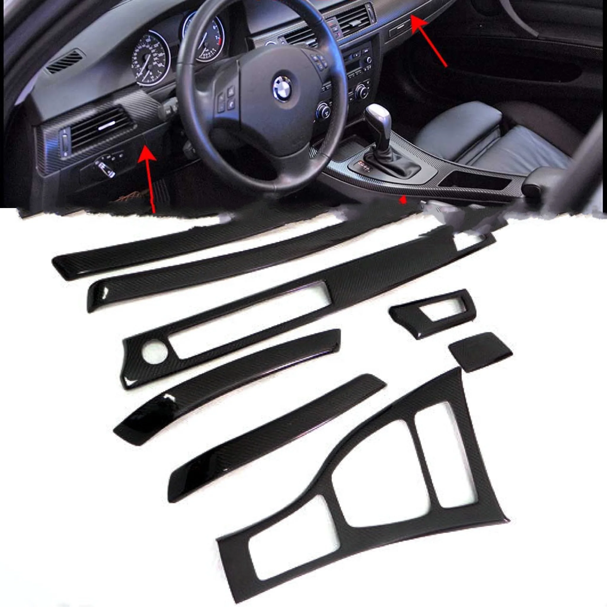 

Fits E90 Dash Board Surround Set (RHD or LHD) E90 carbon interieor